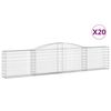 vidaXL Arched Gabion Baskets 20 pcs 400x30x80/100 cm Galvanised Iron