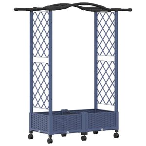 vidaXL Raised Bed with Trellis and Roof Grey 124 x 40 x 129 cm PP