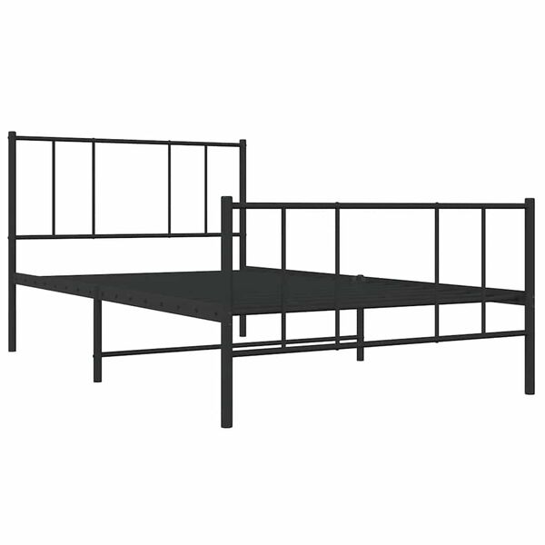 vidaXL Metal Bed Frame without Mattress with Footboard Black 80x200cm