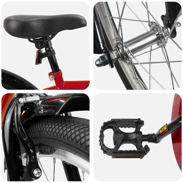 vidaXL Kids Bike 18'' for 5-7 Years Old Red