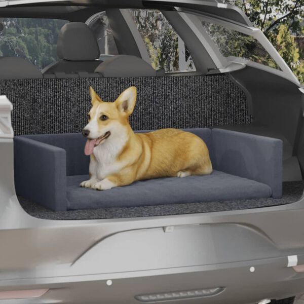 vidaXL Dog Car Boot Grey 110x70 cm Linen Look
