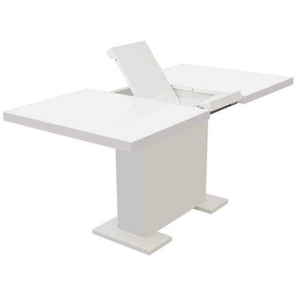 vidaXL Extendable Dining Table High Gloss White