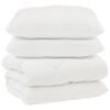 vidaXL Duvet with Pillows 3 pcs White Microfiber and Down Feather