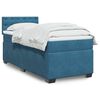 vidaXL Box Spring Bed with Mattress Dark Blue 90x200 cm Velvet