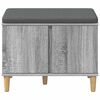 vidaXL Hall Bench with Cushion with Door Grey Sonoma 60 x 38 x 46 cm