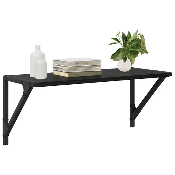 vidaXL Wall Shelves 2 pcs Black Oak 60 x 25 x 25.5 cm Engineered Wood