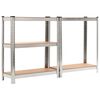 vidaXL Storage Shelf Silver 75x30x172 cm Steel and MDF