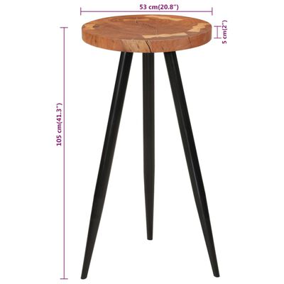 vidaXL Log Bar Table Ø53x105 cm Solid Wood Acacia