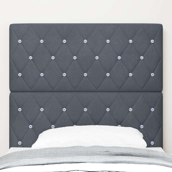 vidaXL Headboard with Headboard Dark Grey 100 cm Faux Leather