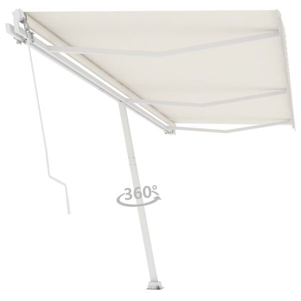 vidaXL Freestanding Manual Retractable Awning 600x350 cm Cream