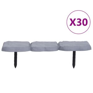 vidaXL Lawn Edging with Stakes 30 pcs PP