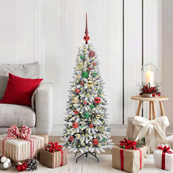 vidaXL Artificial Christmas Tree with 150 LEDs with Stand White 120 cm