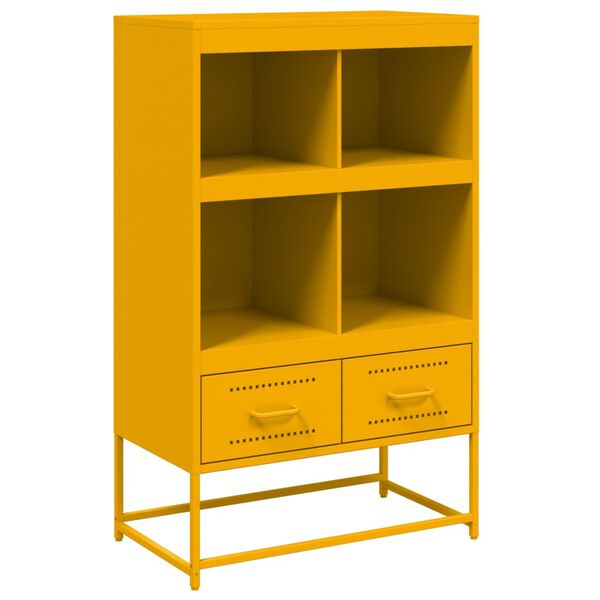 vidaXL Highboard Mustard Yellow 68.5x39x111.5 cm Steel