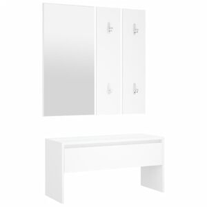 vidaXL Hallway Furniture Set | White | Engineered wood, acrylic | Medium