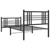 vidaXL Metal Bed Frame without Mattress with Footboard Black 100x200cm