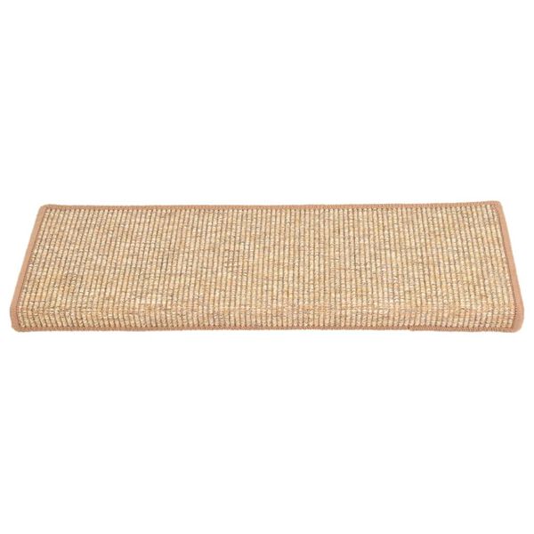 vidaXL Stair Mats 15 pcs 65x21x4 cm Light Brown Rectangular Edge