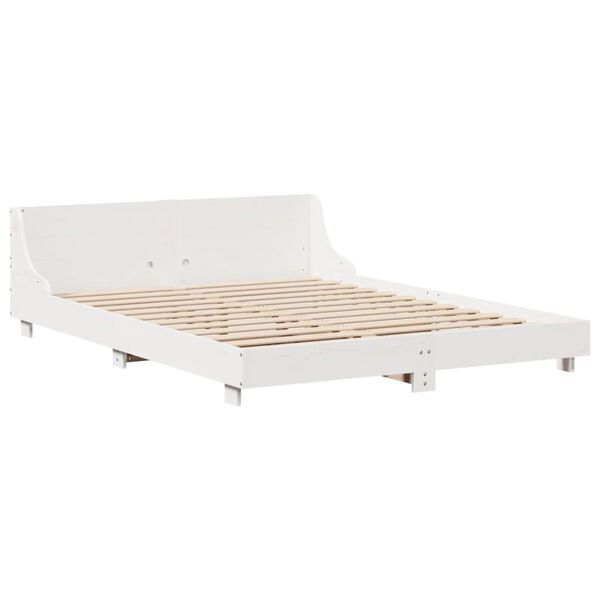vidaXL Bed Frame without Mattress White 120x200 cm Solid Wood Pine