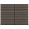 vidaXL Decking Tile 6 pcs Dark Brown 60 x 30 cm WPC