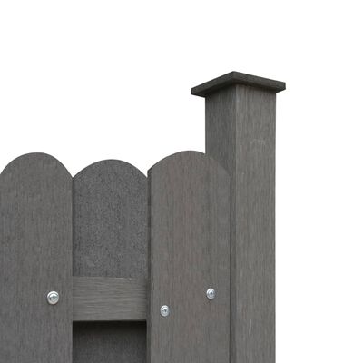 vidaXL Fence Panel with 2 Posts WPC 180x180 cm Grey