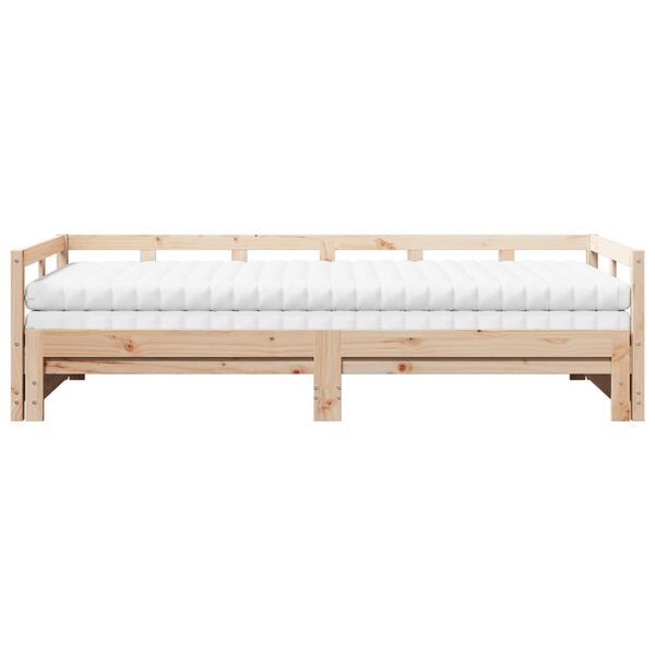 vidaXL Daybed with Trundle and Mattresses 80x200 cm Solid Wood Pine