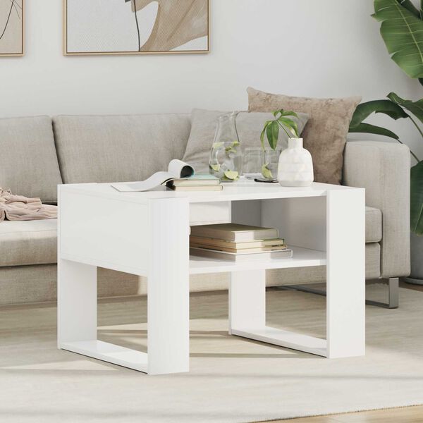 vidaXL Coffee Table with Storage White 66 x 53 x 45 cm Engineered Wood