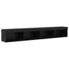 TV Wall Units with LED Wall-mounted 5 pcs Black Oak Engineered Wood