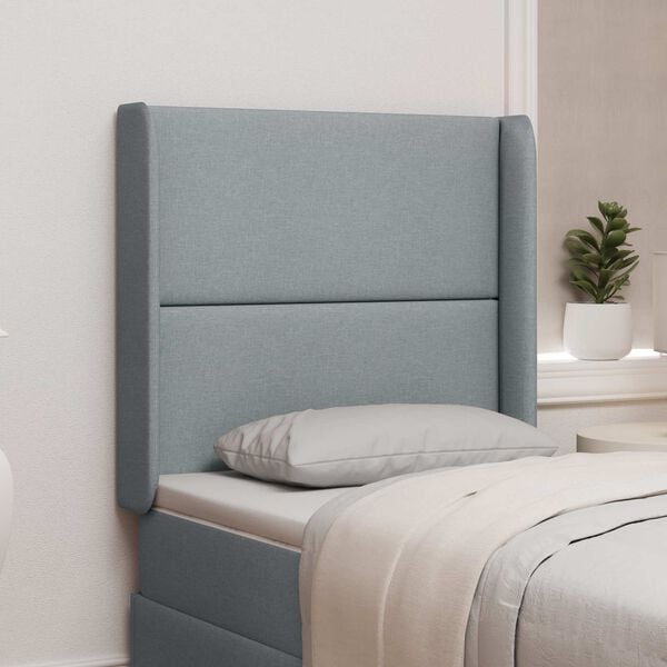 vidaXL Headboard Ear Light grey 80 x 16 x 4 cm Fabric