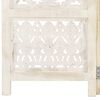 vidaXL Hand carved 3-Panel Room Divider White 120x165 cm Solid Mango Wood