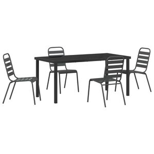 vidaXL Garden Dining Set 5 pcs Anthracite Powder-Coated Steel