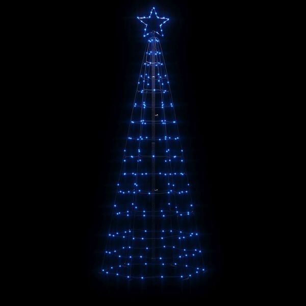 vidaXL LED Christmas Tree with Spikes 220 LEDs Blue 180 cm