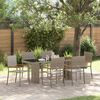 vidaXL Garden Dining Set 7 pcs Grey Poly Rattan