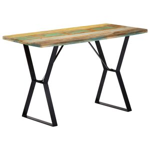 vidaXL Dining Table | Multicolour | Solid reclaimed wood and powder-coated iron