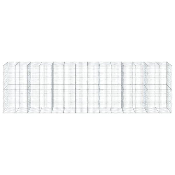 vidaXL Gabion Basket with Cover 700x100x200 cm Galvanised Iron