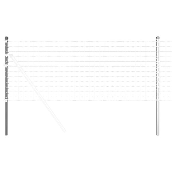 vidaXL Fence Post 2 pcs Silver 80 cm Powder-coated steel