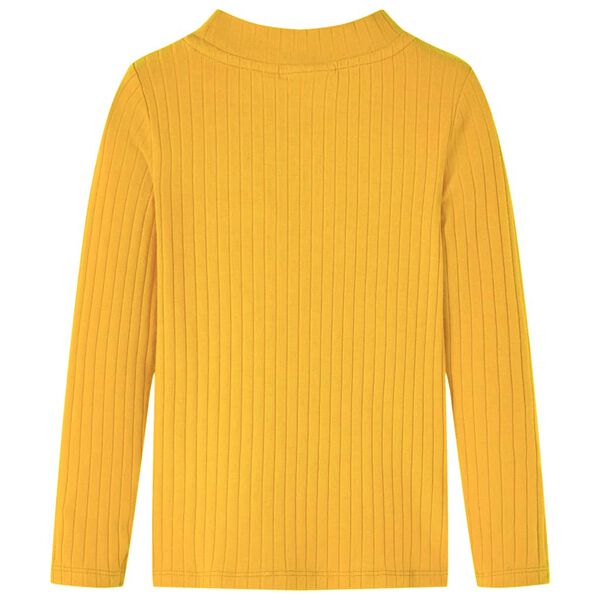 Kids' T-shirt with Long Sleeves Rib-knit Dark Ochre 104