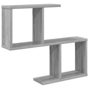 vidaXL Wall Shelf Grey Sonoma 60 x 12 x 50.5 cm Engineered Wood