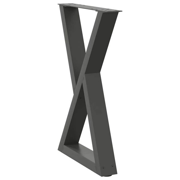 vidaXL Dining Table Legs 2 pcs Anthracite 60x(72-73.3) cm Steel