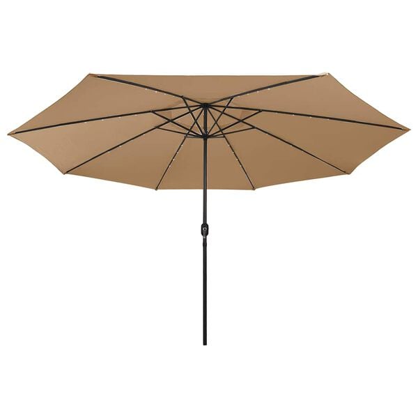 vidaXL Garden Parasol with LED Lights 400 cm Taupe