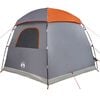 vidaXL Family Tent Igloo 6-Person Grey and Orange Waterproof