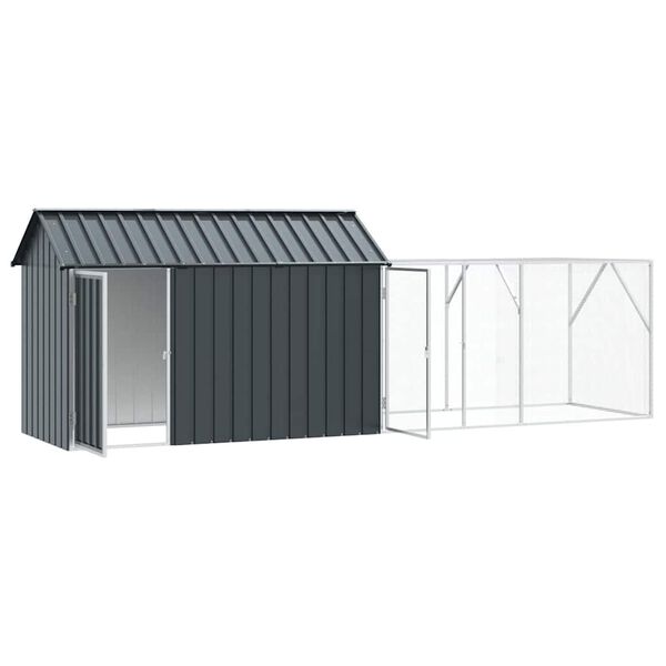 vidaXL Bird Cage Anthracite 416.5 x 103 x 142 cm Galvanised steel
