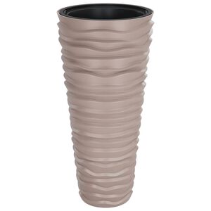 vidaXL Planter with Removable Inner Mocha 18/45 L PP Grooved Look