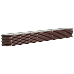 vidaXL Garden Raised Bed Galvanised Steel 332x40x36 cm Brown