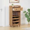 vidaXL Wine Cabinet ASKIM Honey Wax 57 x 37 x 114 cm Solid Pine Wood