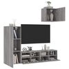 vidaXL 4 Piece TV Wall Units Grey Sonoma Engineered Wood