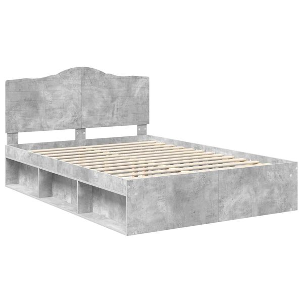 vidaXL Bed Frame Concerte Grey 150 x 200 cm Solid Pine Wood