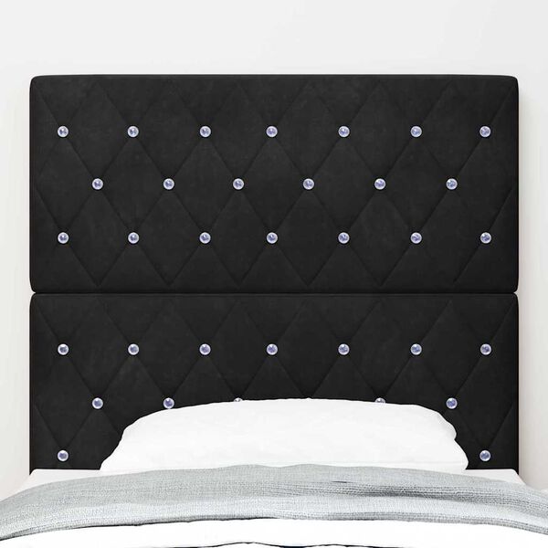 vidaXL Headboard with Headboard Black 100 cm Faux Leather