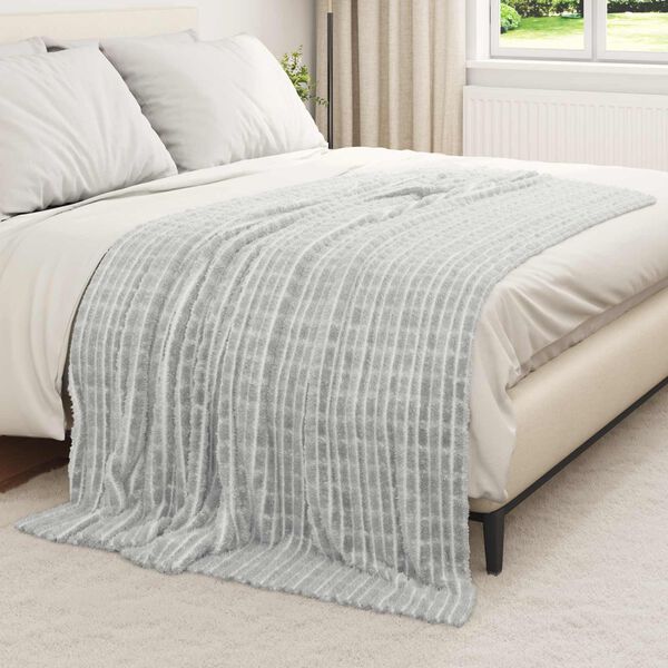 vidaXL Throw Blanket Grey 200 x 150 cm Fleece