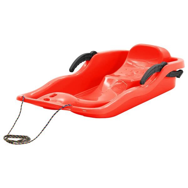 vidaXL Sledge with Brakes Red 87x40x18 cm Polypropylene