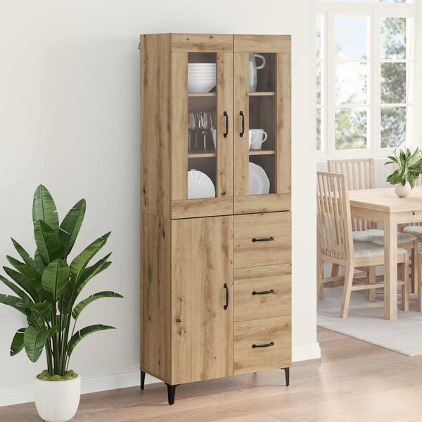vidaXL Highboard Artisan Oak 69.5 x 34 x 180 cm Engineered Wood