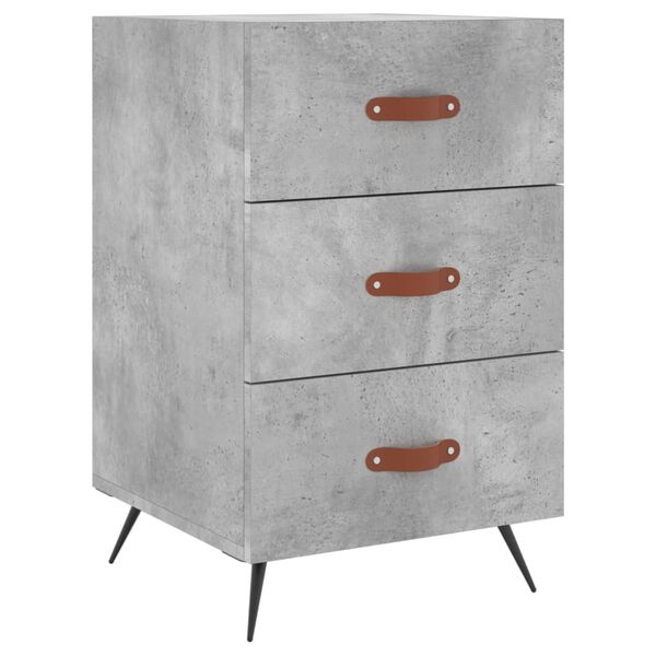 vidaXL Bedside Cabinet Concrete Grey 40x40x66 cm Engineered Wood